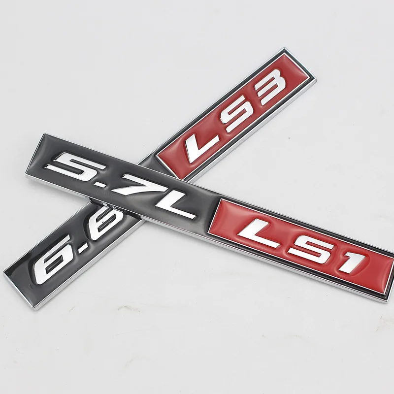 1 KS 3D kovové znak 5.0 L COYOTE V8 5.7 L LS1 6.0 L LS2 6.8 L LS3 Auto odznak pre Mustang Dodge Ra Výtlak Kotúča, Auto nálepky