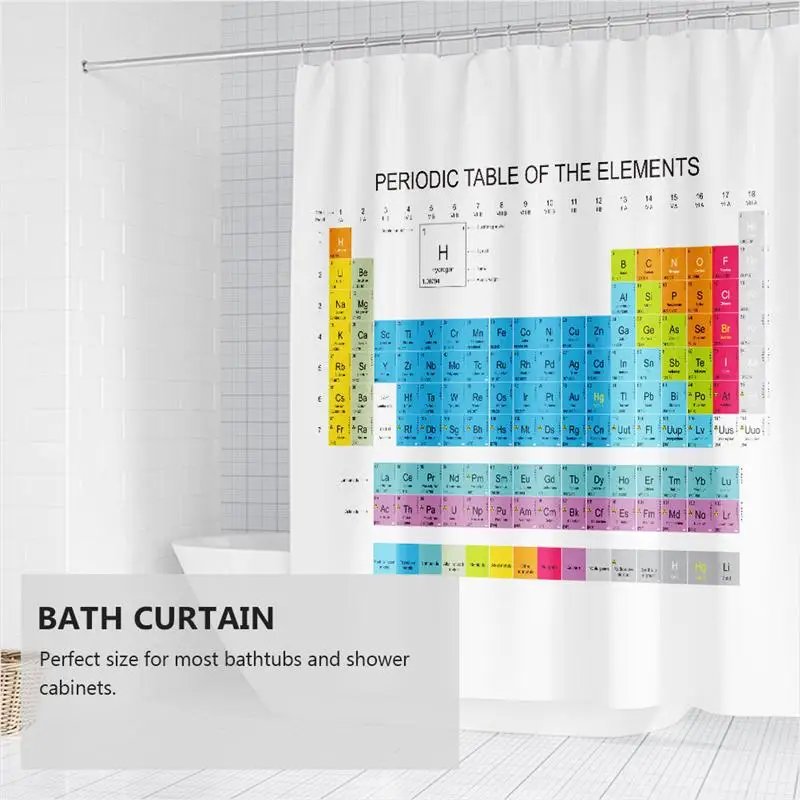 1 ks Periodickej Tabuľke Sprchový Záves Polyester Odolný Kúpanie Príslušenstvo pre Domáce
