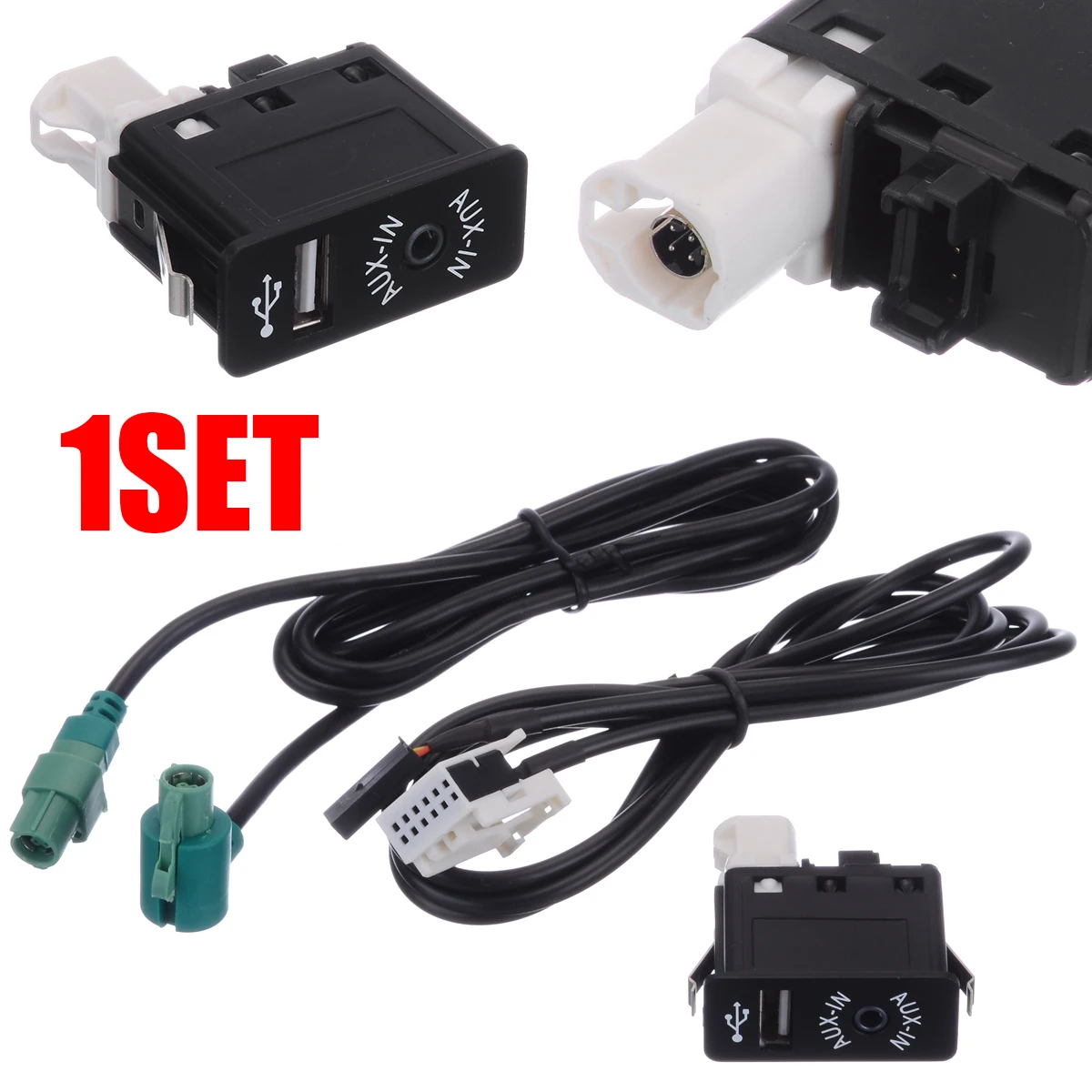 1 Nastavte AUX USB port Switch Kábel AUX a USB Car Audio Kábla Line Na BMW E60 E61 E63 E64 E87 E70 E90 F25