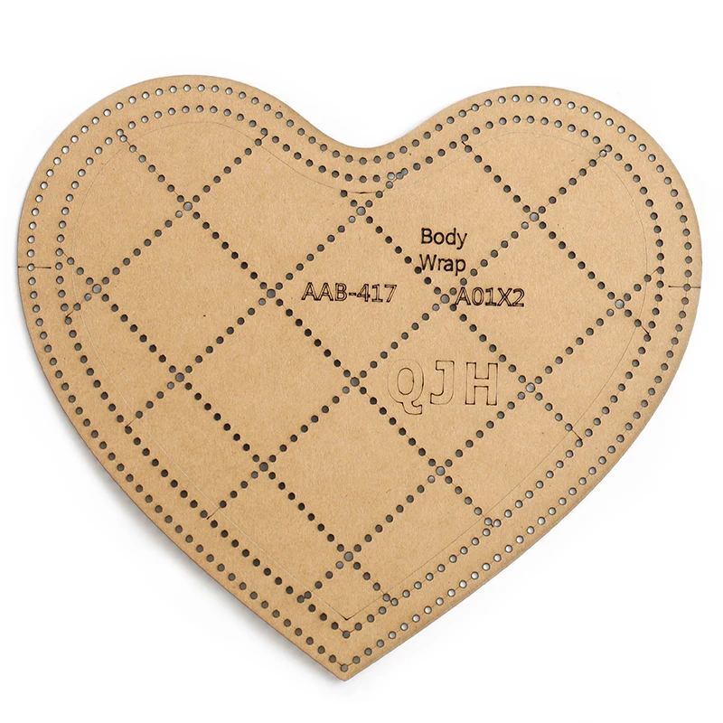 1 nastavte DIY kraft papier šablóny móda v tvare srdca spojka taška na rameno messenger taška kožené plavidlá nástroj na šitie vzor