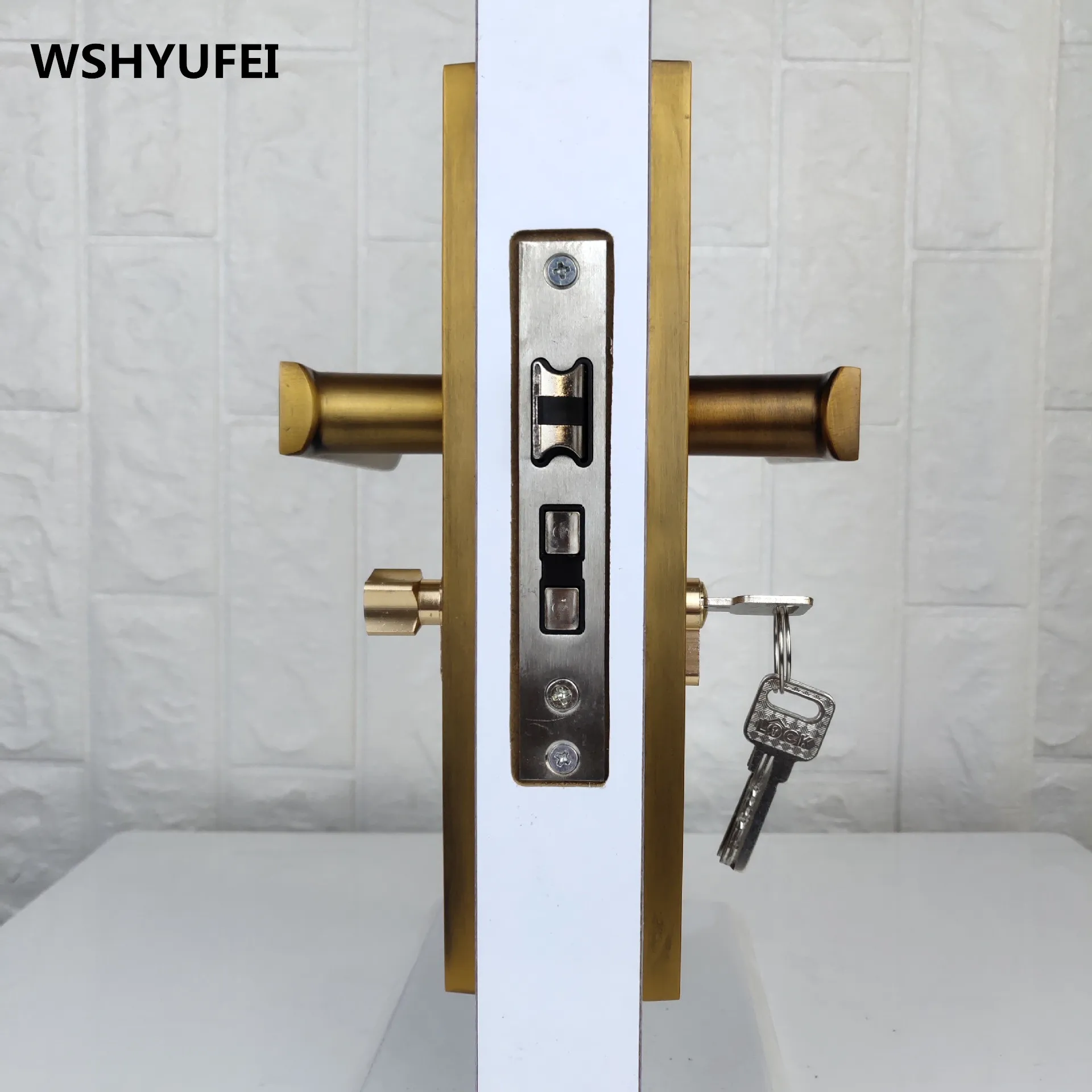 1 sada kľučky dverí Zámok zliatiny Zinku mechanické odolná rukoväť pre 35-50mm dvere dekorácie, Otvorte dvere vpravo a vľavo