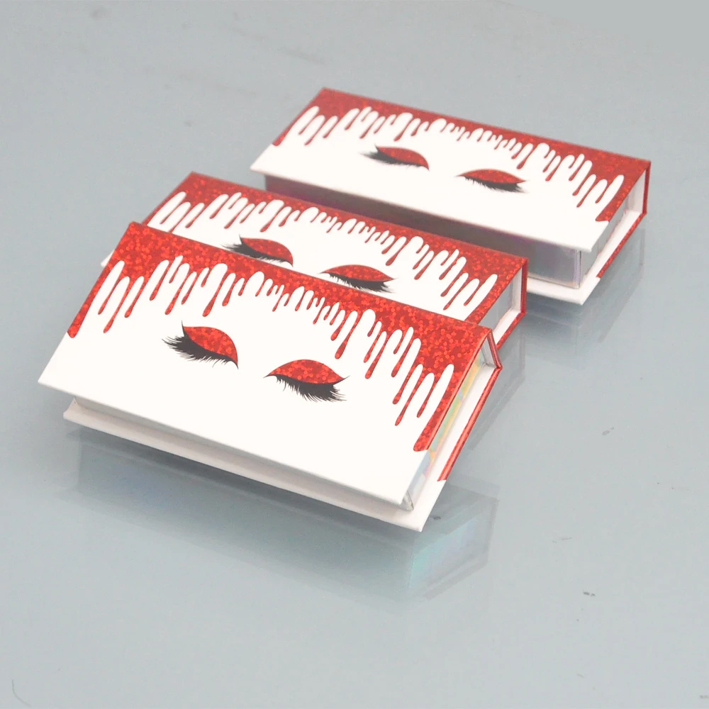 10/30/100Pack Veľkoobchod Lash Boxy Obaly Rias Box Package Vlastný Darček Červená Magnetické make-up Skladovanie Držiteľa Prípade Predajcov