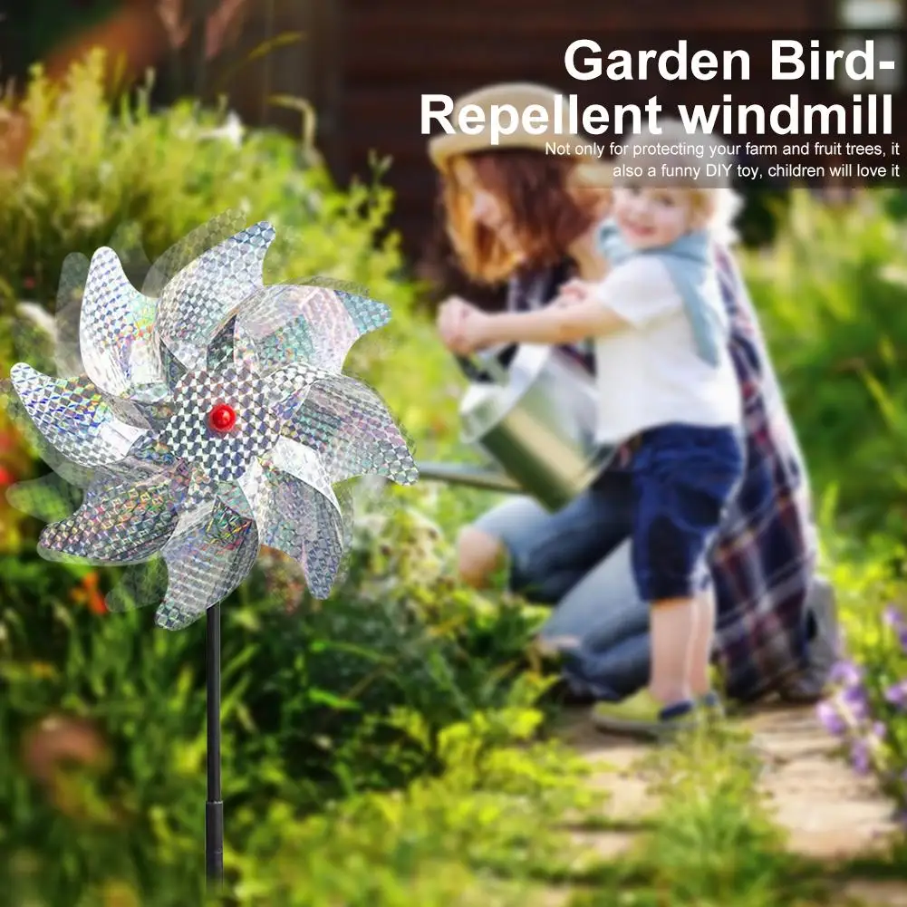 10 Ks Vták Odpudzujúce Pinwheels Reflexné Iskrivý Pin Kolesá balustrádové pre Záhradné Kosačky na Nádvorí Dekorácie