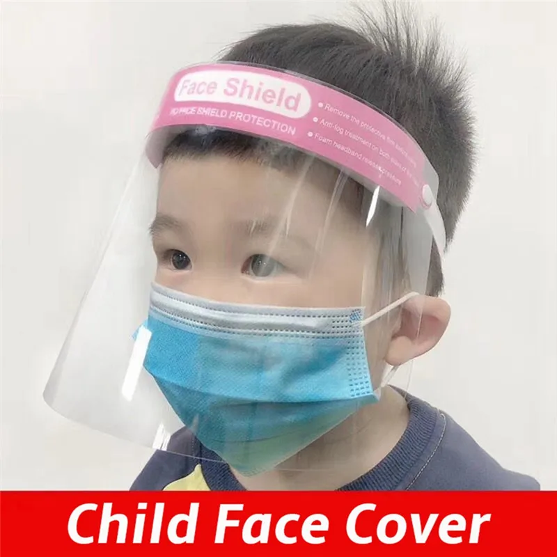 100ks PET Plnú Ochranu Štít na Tvár Masku Deti Bezpečnosť PVC Jasné Dospelých Dieťa Ochranný Klobúk Ústa Oči Tvár Kryt Obrazovky Maska