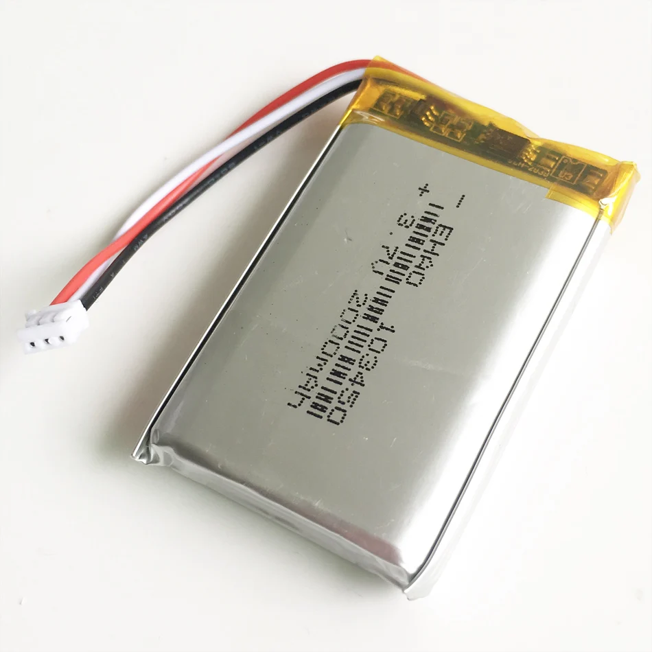 103450 3,7 V 2000mAh nabíjateľná batéria s JST 1,5 mm 3pin konektor lipo polymer lithium pre GPS navigátor, DVD, e-book, fotoaparát