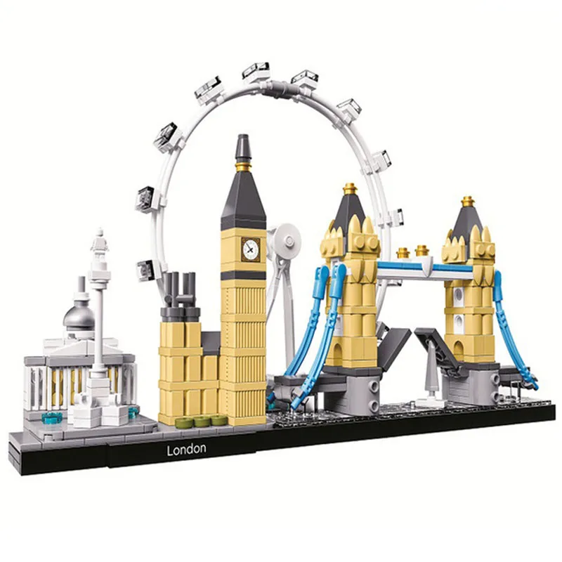10678 Architektúry Budovy Nastaviť Londýne 21034 Big Ben Tower Bridge Model Stavebným Tehly Kompatibilné Hračky Lepinlys