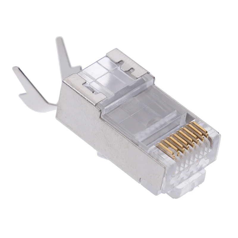 10pcs Rj45 Konektor Rj 45 Ethernet Kábel Zapojte Cat7 Cat6a 8P8C Stp Tienené Cat 7 Sieť Terminálov 1.3 mm