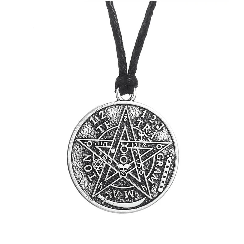 10PCS Starožitné Tetragrammaton Pentacle Pentagram Prívesok Charm Náhrdelník Wiccan Talizman Pagen Amulet Veľkoobchod Ženy Šperky