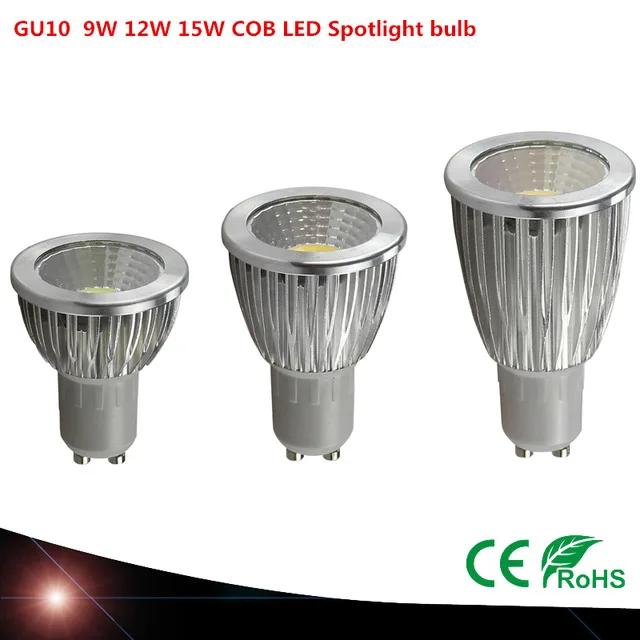 10PCS/Ultra Svetlé stmievateľné 9w 12W 15W 85~265V GU10 LED Žiarovky Pozornosti KLASU GU10 led Žiarovka CE/RoHS Teplá/studená Biela