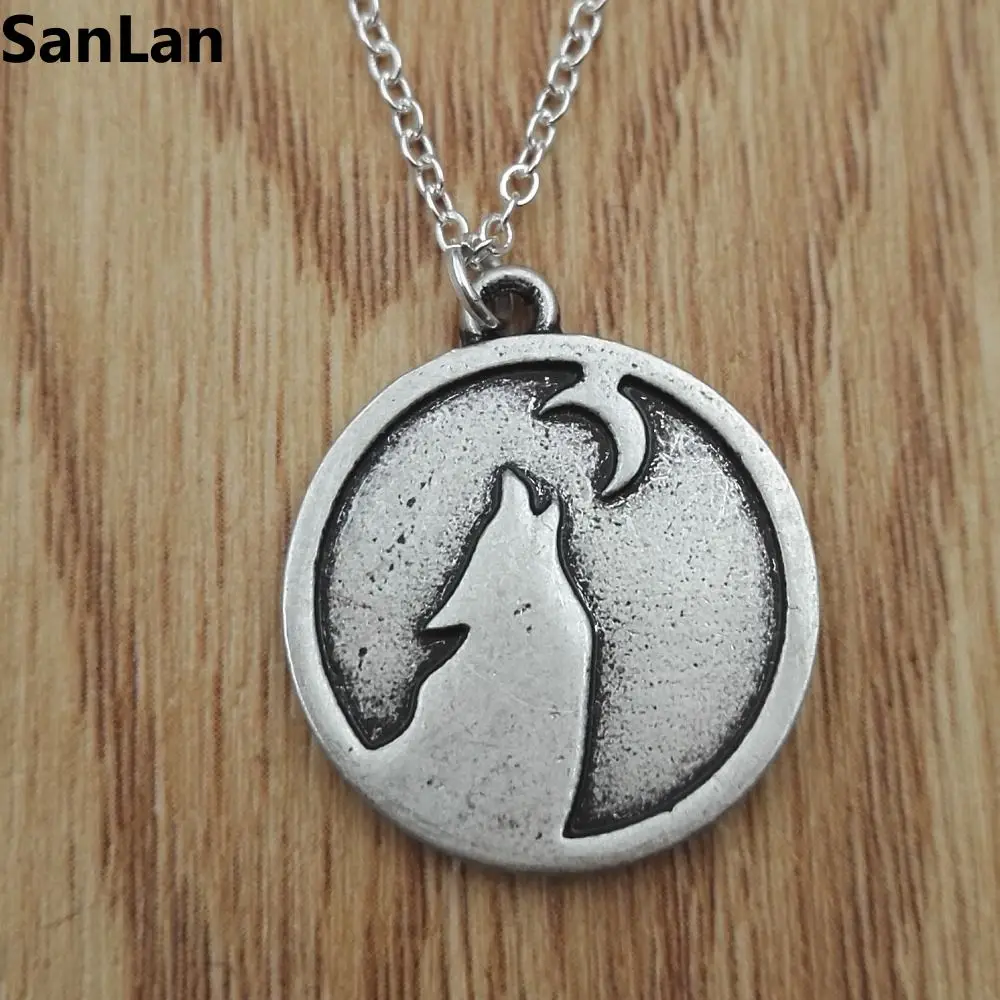 10pcs vlk náhrdelník za mesiac šperky vlk ducha šperky SanLan