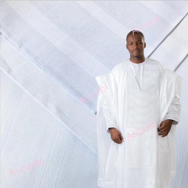 10YARDS Afrických Mužov Atiku Čipky Textílie 20 Farba Mužov Materiál Nigéria Atiku Textílie Pre Mužov Brown Gold Atiku Textílie V 10 Metrov, 30
