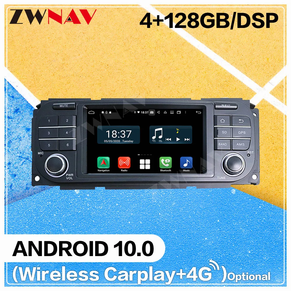 128G DSP Carplay Android 10 DVD Prehrávač Auto Na Jeep Grand Cherokee 1999 2000 2001 2002 2003 2004 GPS Auto Rádio Stereo Hlava jednotky