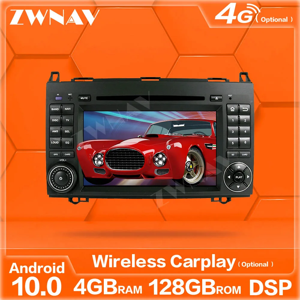 128GB Carplay Android Prehrávač Obrazovka Pre Benz A-W169 B-W245 Vito Viano 2009 2010 2011 GPS NAVI Auto Audio Rádio Stereo Hlava Jednotky