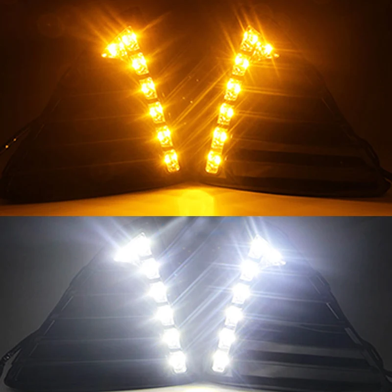 12V LED Auto DRL pre Ford Focus 3 MK3 2012 2013 svetlá pre denné svietenie hmlové svietidlo kryt s vypnúť a stmievanie Relé