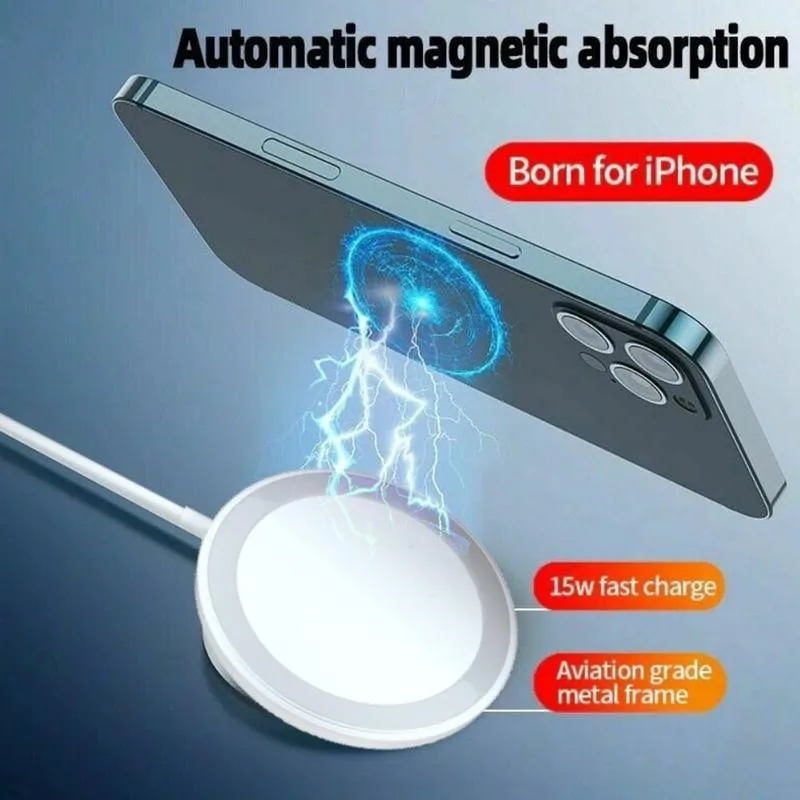 15w Magnetické Bezdrôtová Nabíjačka Je Vhodná Pre Iphone12 Magnetické Rýchle Bezdrôtové Vodič Magnetické Ľahké Prenosné Rýchlo Nabíjačka,