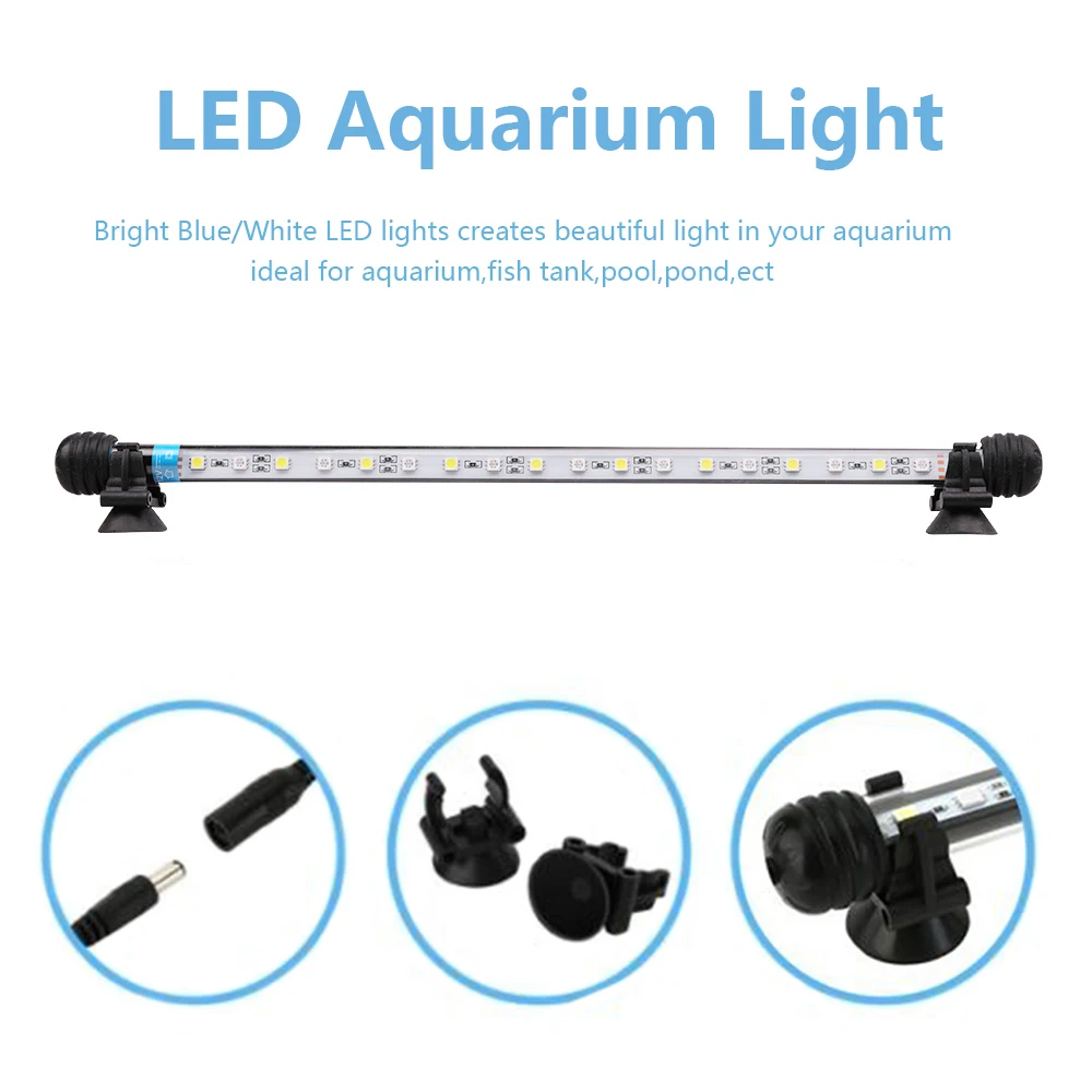 18-135 cm LED Akvarijné Svetlo pre Rastlinné akvárium Rastlín Rastú LED Osvetlenie s Rozšíriteľný Zátvorkách Lampa pre Akvárium EÚ Plug