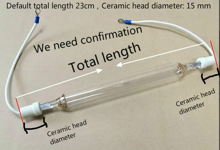 1kw-9kw(Celková dĺžka 23 cm, Keramické head15mm) vysokotlakové Ortuťové UV Lampa Ortuť Lampa UV Vytvrdzovania