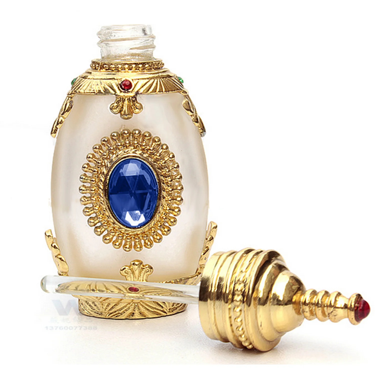 1pc 15ml Parfum Esenciálny Olej, Fľaša Vintage Thajsko Štýl Prázdne Naplniteľné Mini Vzorky Fľaše, Nádoby na Milenca, Priateľa, Modrá