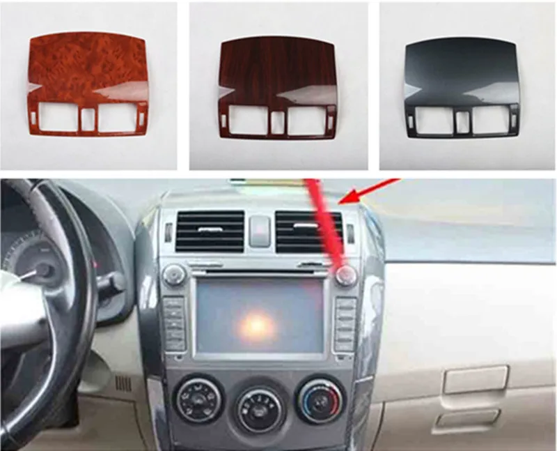 1pc ABS uhlíkových vlákien alebo dreveného zrna Centrálne ovládanie klimatizácie zásuvky dekorácie kryt na roky 2007-2012 Toyota Corolla MK10