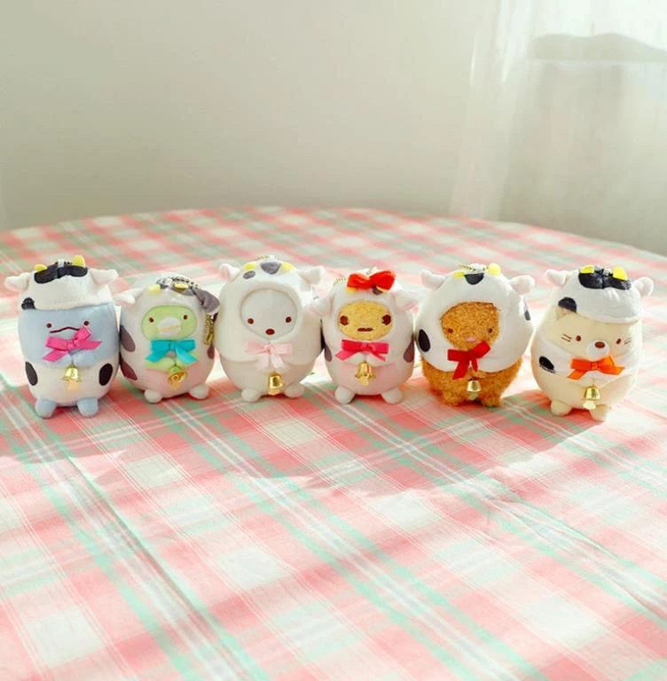 1pc Japonské Anime Rohu Tvor San-x Sumikko dobytka Oblečenie pre Bábiku Taška Prívesok Cartoon Plnené Plyšové Hračky ox rok Narodeninám