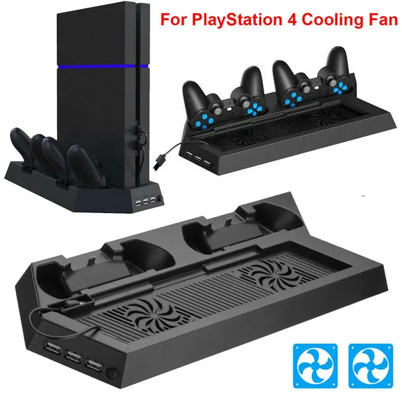 1pc PS4 Dual Radič Nabíjačku Konzoly Vertikálne Chladiaci Stojan Nabíjacej Stanice, LED Ventilátor Pre SONY Playstation 4