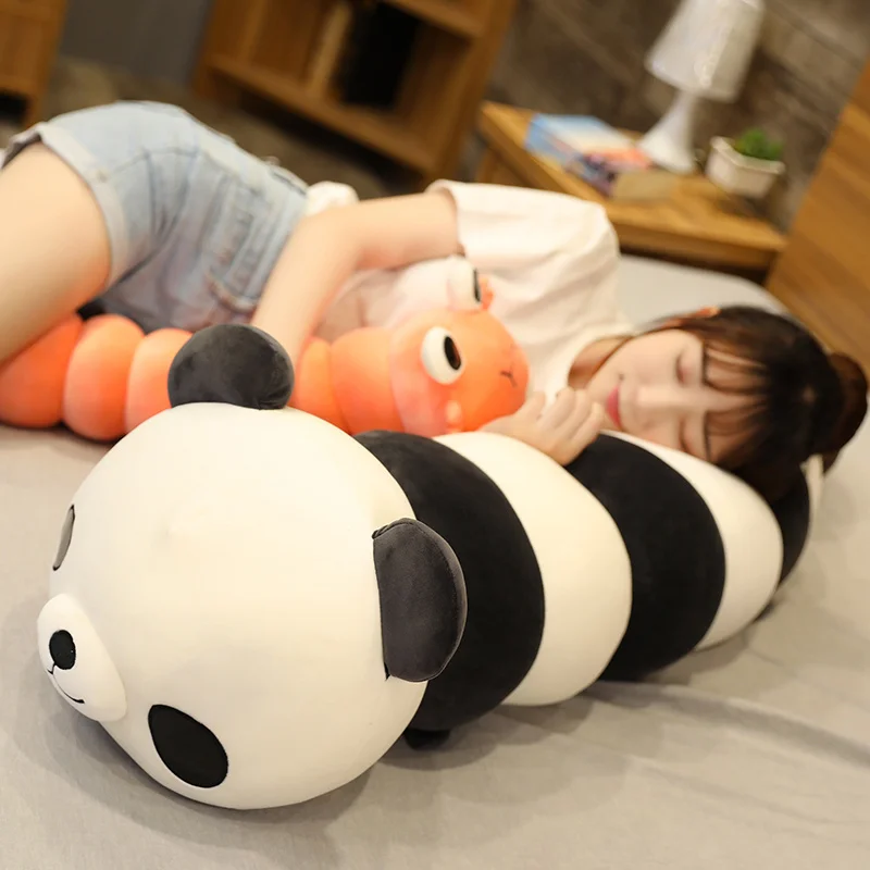 1pcs 70/90/110/135 cm Roztomilý húsenice spanie na posteli super mäkké dlhé vankúš plyšové hračky pre dievčatá