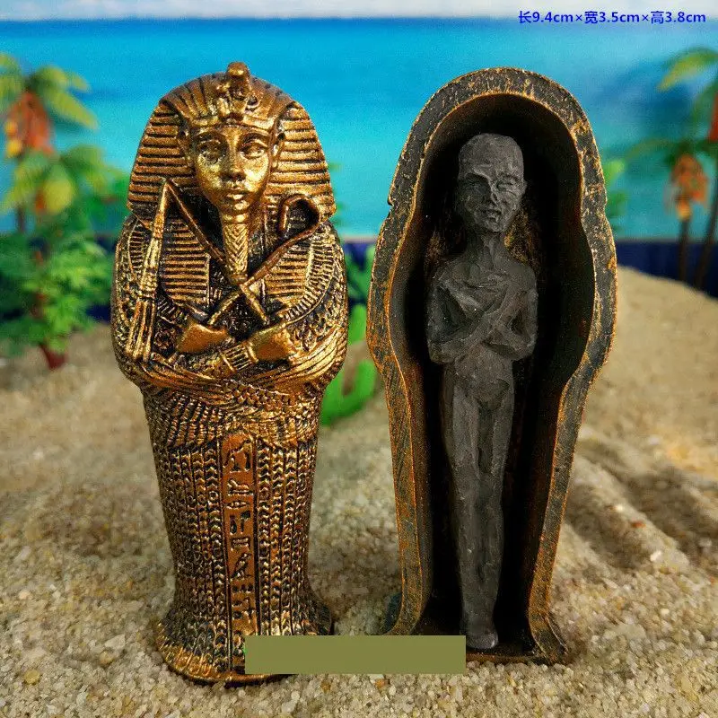 1pcs Živice Starovekých Egyptských Rakva Figúrka Socha Egypt-Múmia Socha Malé Ozdoby Miniatúrny Model akvárium Dekorácie