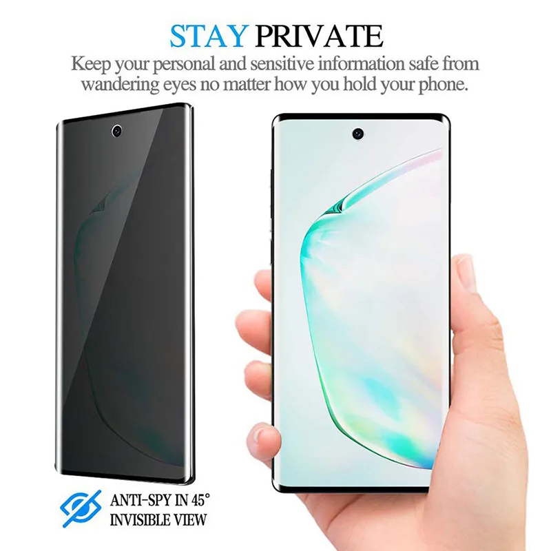 2 ks Anti Peeping Screenprotector Pre Samsung Galaxy s rezacím zariadením S10 S20 Poznámka 10 Plus A51 S20Ultra S8 S9 + Tvrdeného Skla Film