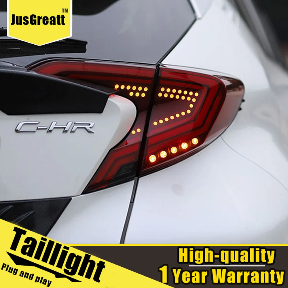 2 ks Auto Styling pre Toyota C-H 2018-2020 zadné svetlá montáž Všetky LED Zadné Lampy+ dynamické zase signál +zadnej strane svetla