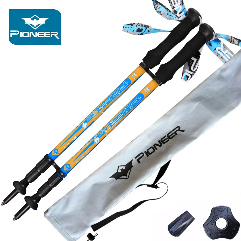 2 KS/Veľa Treking Pólov Nastaviteľná Výška 55 cm-120 cm Ultralight Walking Stick pre Vonkajšie Pešiu Turistiku Lezenie - 1 Pár