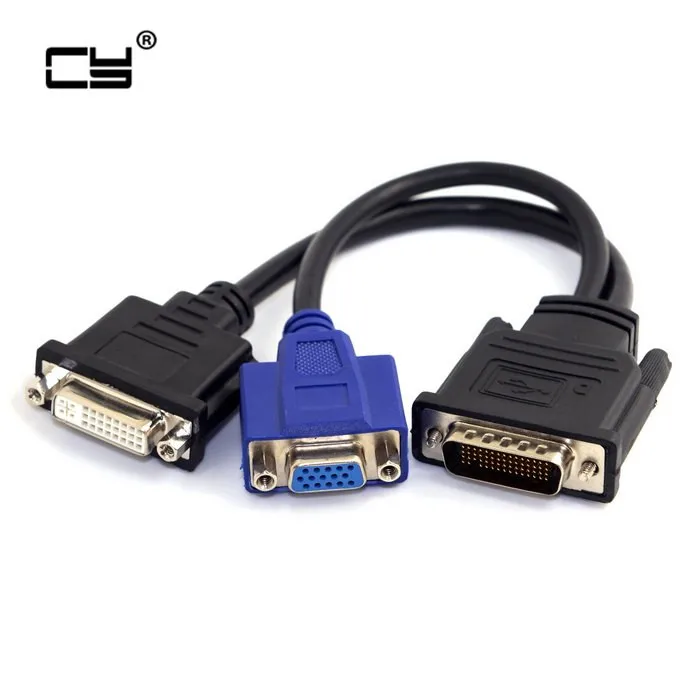 20 CM DMS-59-DVI Kábel vga, DMS59 Splitter DMS 59 mužov a 1 x DVI 24+5 DVI-I & 1x VGA žena Monitor adapter Splitter Y Kábel