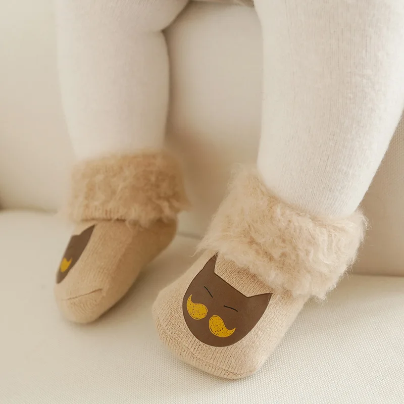 2019 Zimné Velvet Zahusťovanie Novorodenca Ponožky Batoľa, Baby, Dievčatá, Chlapcov terry Teplé ponožky Baby Ponožky Úlety Cartoon Ponožky