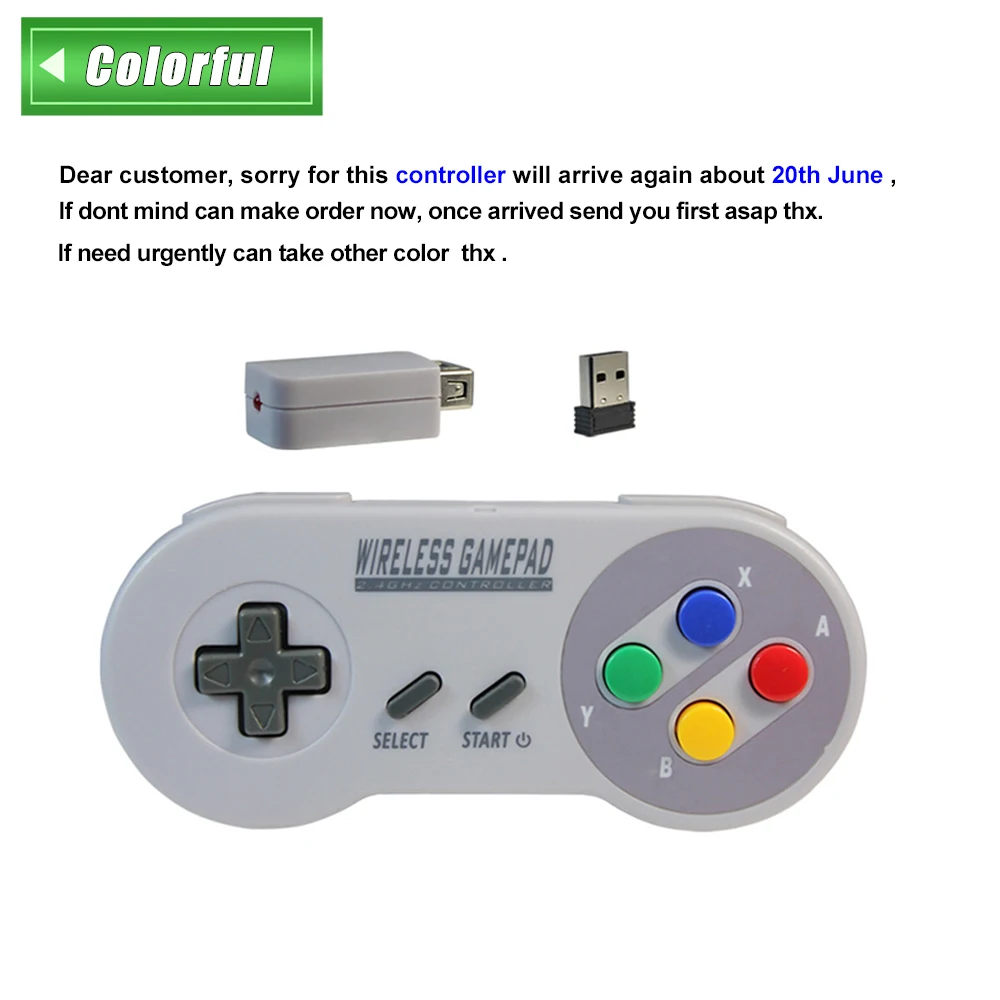2020 Bezdrôtový Gamepads 2.4 GHZ Joypad Ovládač ovládač pre Super Nintendo SNES Klasické MINI Konzoly, Diaľkové Príslušenstvo