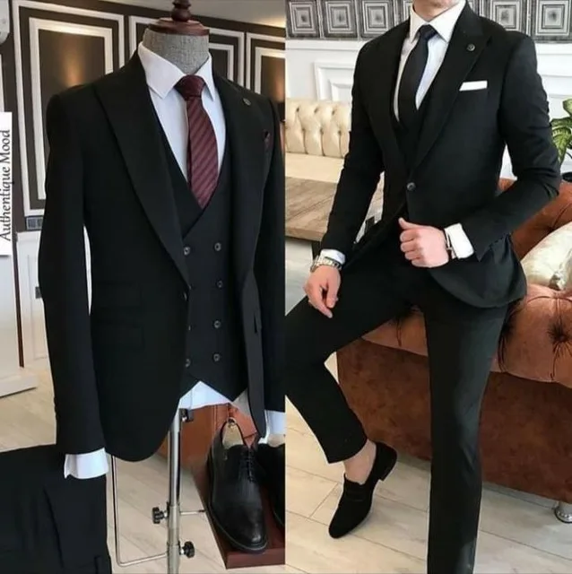 2020 Formálne Tmavo Sivá Muži Obleky Slim Fit Tuxedos 3 Kusy Kostým Homme Svadobné Sako Pre Mužov Vestidos De Fiesta Ženícha Prom Nastaviť