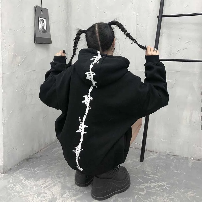 2020 jar gotický harajuku hoodie ženy mikina hoodies patchwork streetwear oblečenie plodín top voľné príležitostné tlače punk gothi