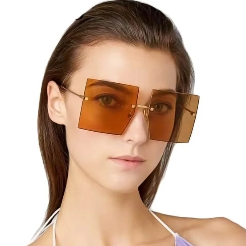 2020 Jednoduché Veľké Rámom slnečné Okuliare Ženy Štvoruholníka Slnečné Okuliare Pre Ženy Kovové Okuliare Feminino Retro Oculos De Sol UV400