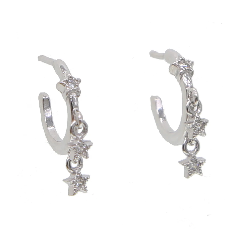 2020 Jemné S925 šterlingov jemné star, šarm, geometrické kruhu náušnice pre ženy elelgance krásne očarujúce módne šperky