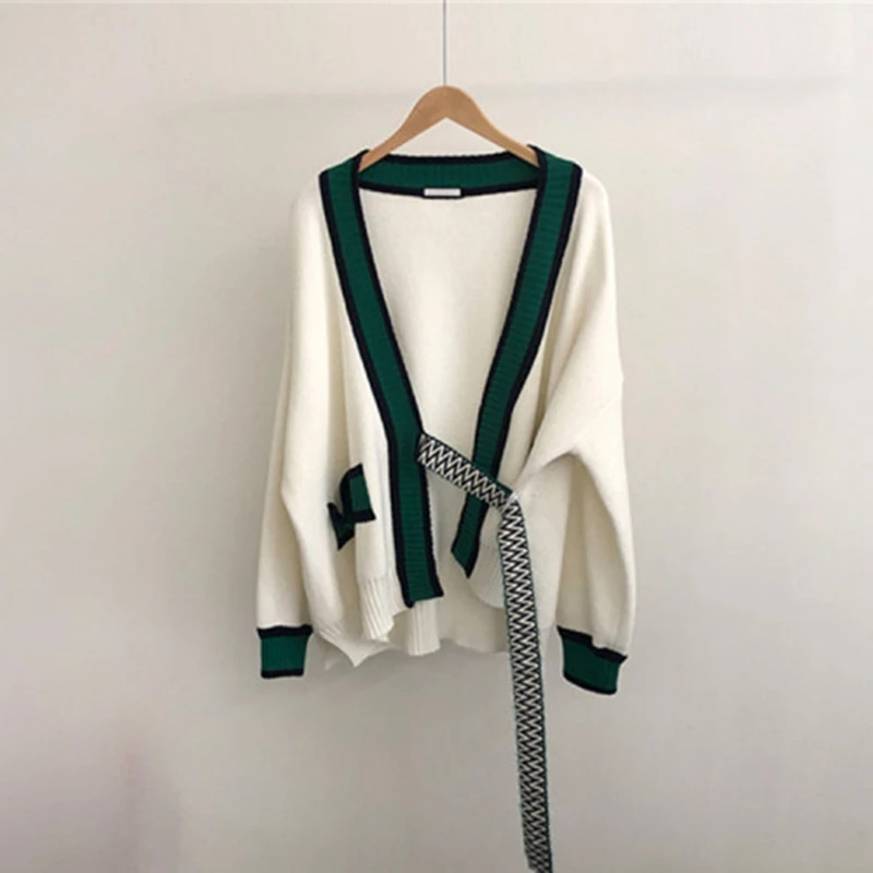 2020 Jeseň Zima kórejský bežné sveter paletu farieb, tvaru voľné dlhý rukáv pletené Vesty kabát