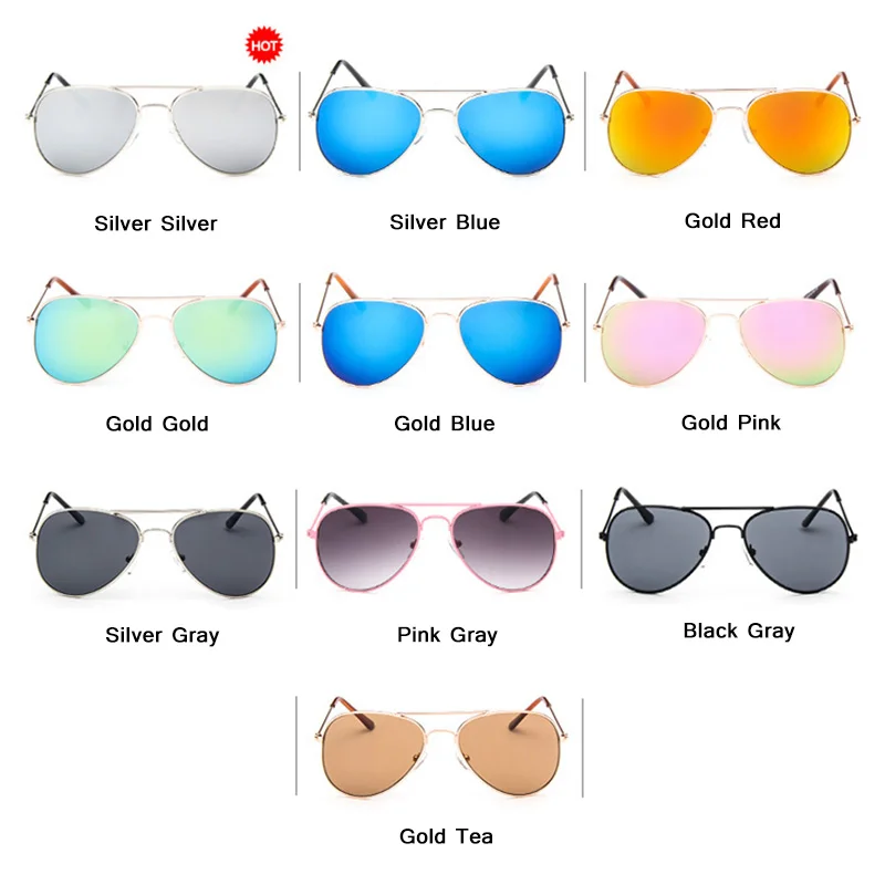 2020 Klasické Slnečné Okuliare Dievčatá Chlapci Farebné Zrkadlo Deti Okuliare Kovový Rám Deti Slnečné Okuliare Oculos Infantil