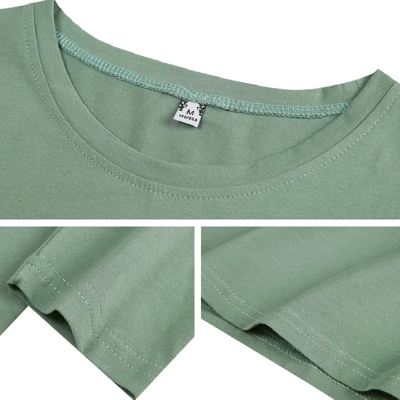 2020 Komické tlač Jeseň Voľné ženy Tričko Zimné O-Krku Celý Rukáv Bavlna módne T-Shirts ženský Zelená Bežné Mäkké Topy