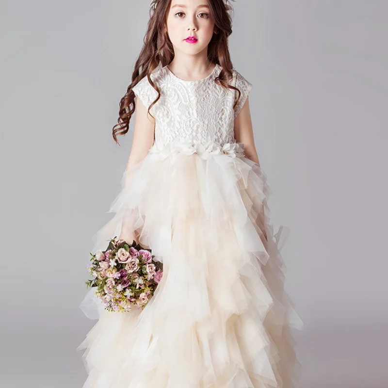 2020 nové Dievča Šaty Zobraziť Deti Dlho Model Načechraný Tylu Princezná Šaty Výkon Oblečenie E21258