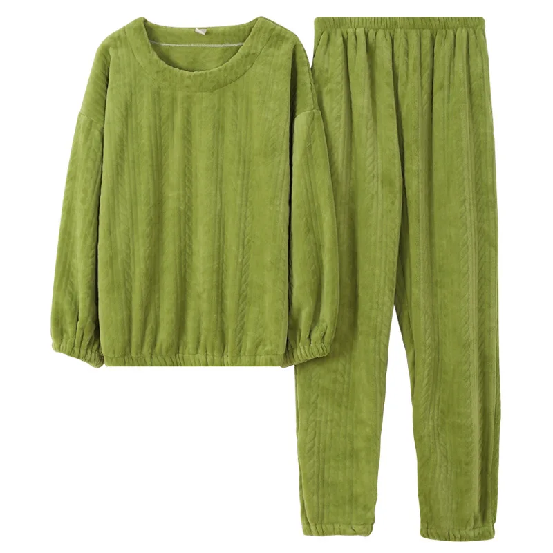 2020 Zimné Dámske Sleepwear Teplé Zahustiť Pyžamo Sady Velvet Voľné oblečenie pre voľný čas Oblek Dlhý Rukáv Femme Pyžamá pre Ženy Veľkosť