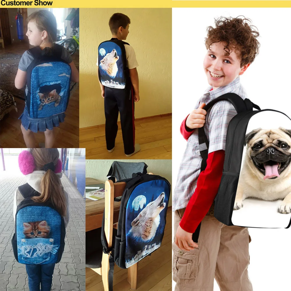 2020 Školský Batoh Módne 3D Divoký Kôň 3D Tlač Bežné Deti Book Bag 3ks/Set Školské Tašky Študent Späť Pack Schoolbags