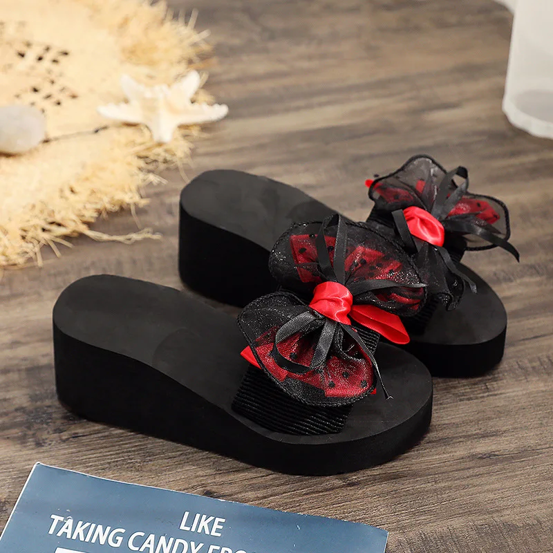 2021 módne Ženy Luk Letné Sandále, Papuče Krytý Vonkajší Flip-flops Pláže Topánky Žena Papuče scarpe ženy pantoufle