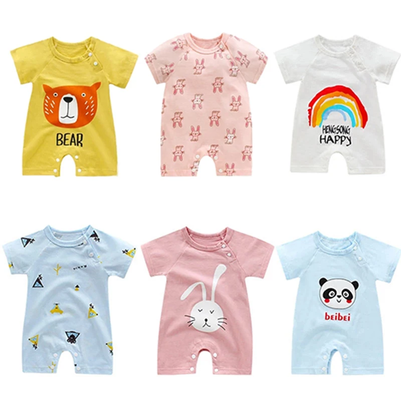 2021 Novorodenca Krásne Romper Nové Letné Batoľa, Dieťa Cartoon Oblečenie Krátky Rukáv Dieťa Bežné Kostým Dojčenské Oblečenie, Odevy