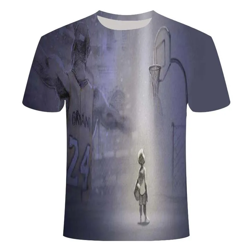 2021 nové 3D tlač T-shirt Kobe pamätné športové krátke rukávy mužov a žien pár T-shirt