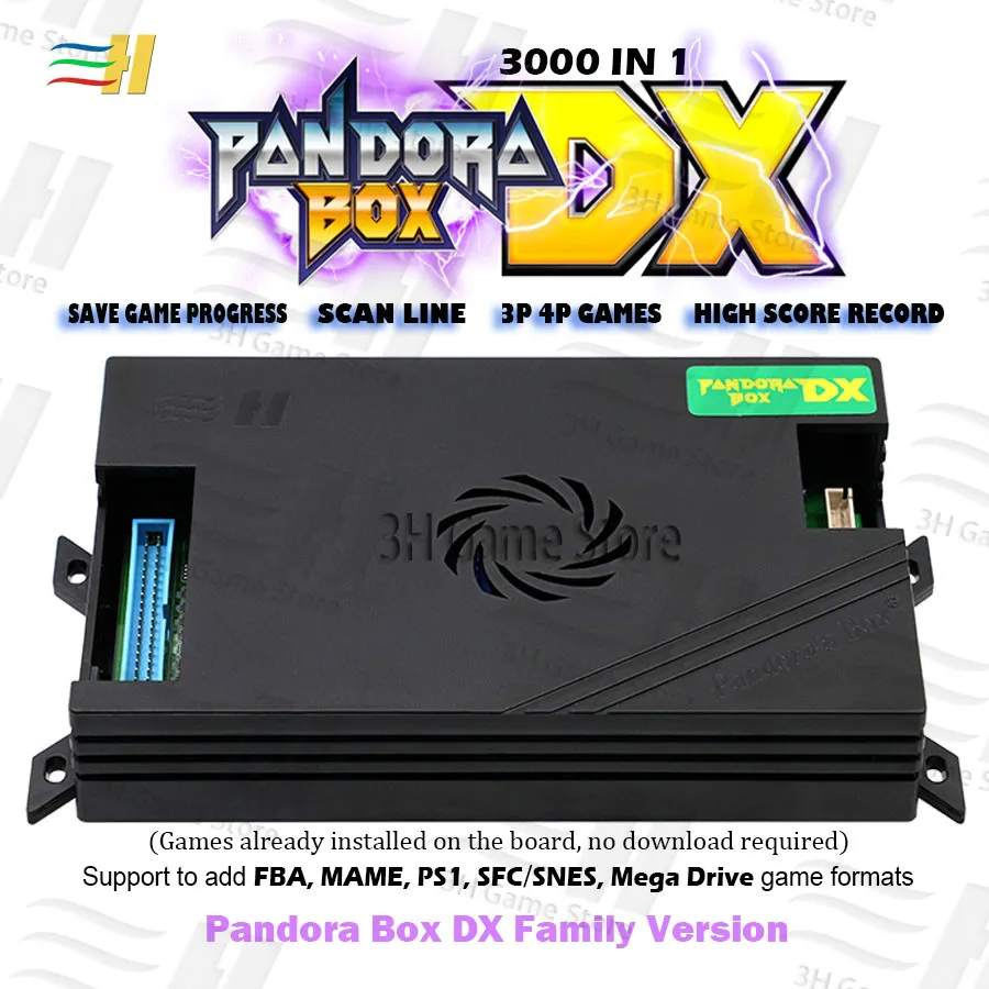 2021 Pandora Poľa DX 3000 v 1 rodine verziu Môžete Uložiť hru pokrok Vysoké skóre záznam mať 3P 4P 3D hra tekken mortal kombat