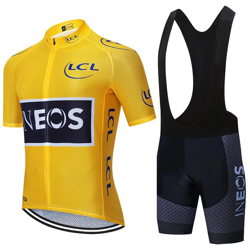 2021 Žltá INEOS cyklistického tímu jersey 20D bicykli krátky oblek Ropa Ciclismo pánske letné rýchle suché PRO požičovňa Maillot oblečenie Nohavice
