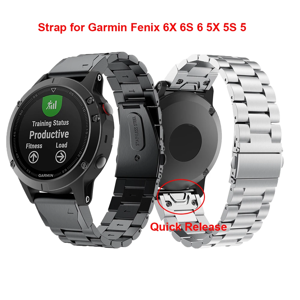 26 22 20 MM watchband pre Garmin Fenix 6S 6X 6 Pro 5X 5 5S 3-LR D2 S60 Hodiniek Výmena Rýchle Uvoľnenie z Nerezovej ocele, Remienok na zápästie