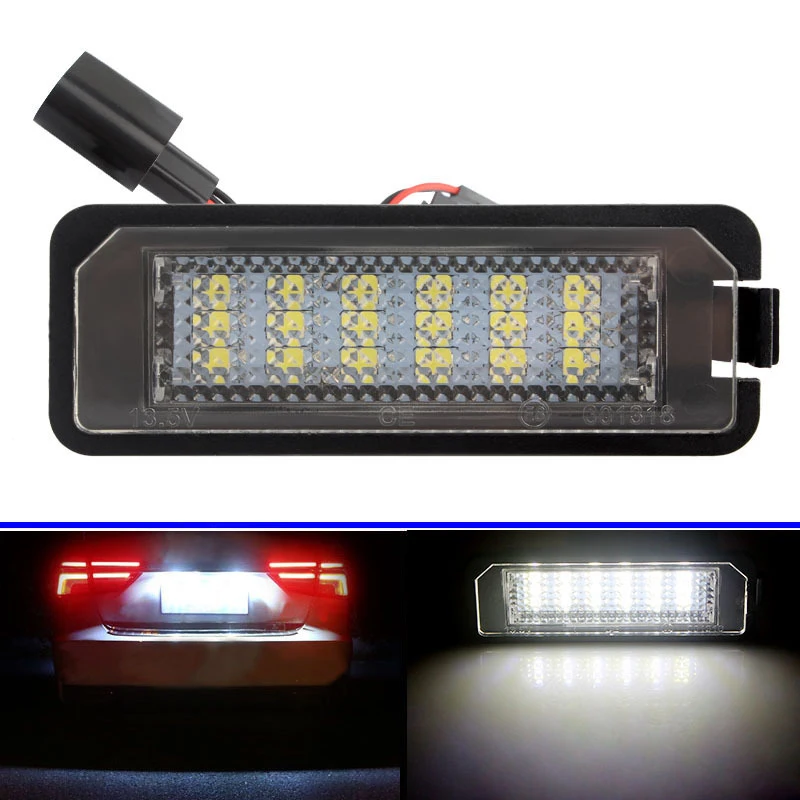 2x Číslo Licencie Doska Svetlo Lampy 18-LED Pre VW GOLF 4 5 6 7 6R Passat B6 Lupo Scirocco Polo Auto špz Osvetlenie